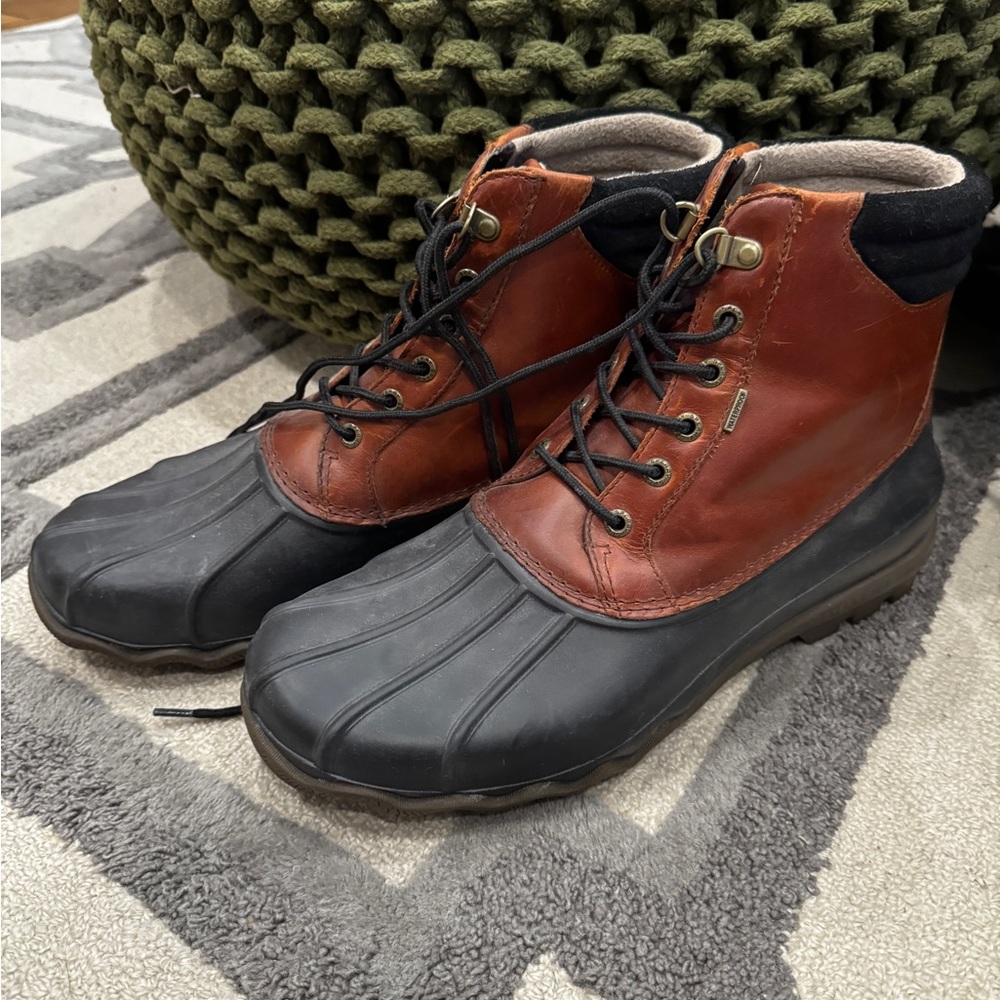 Sperry Men's Black and Brown Leather Boots